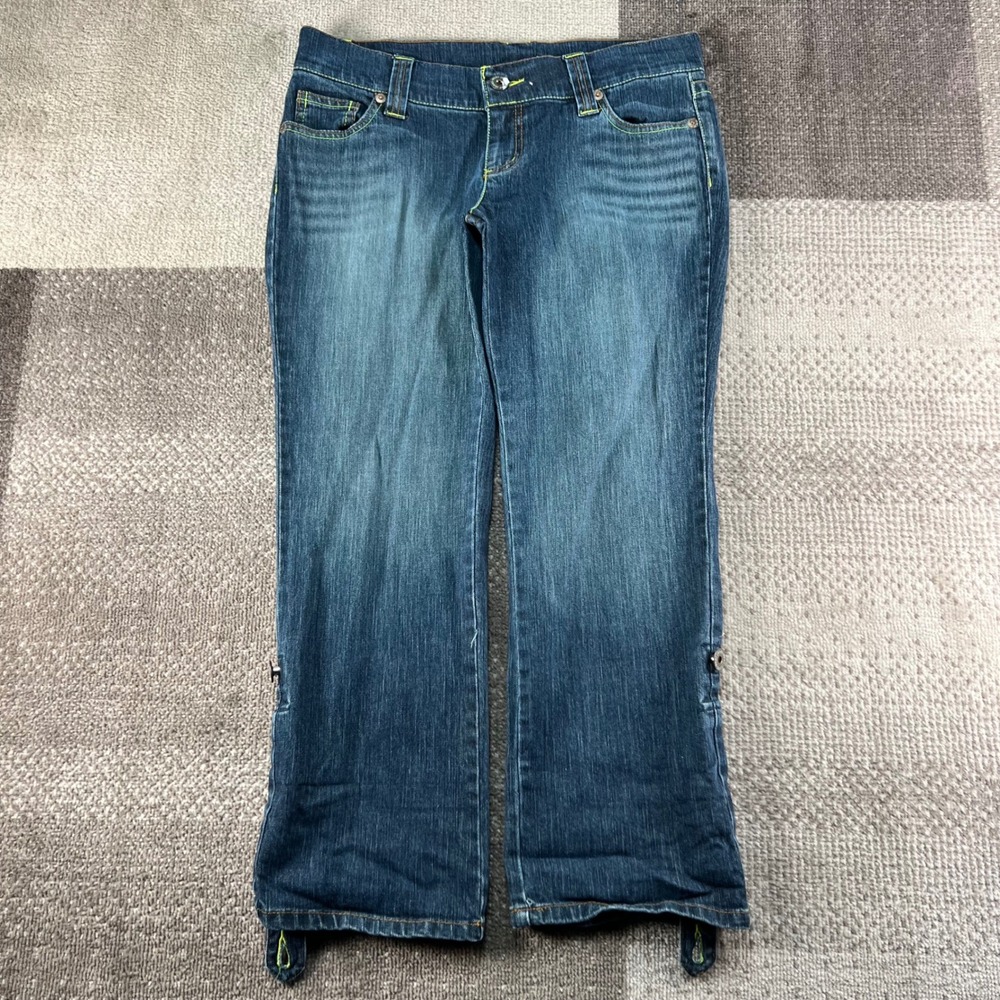Y2K DKNY Jeans Womens Size 11 Blue Low Rise Bootcut Denim 32X26.5 Capri